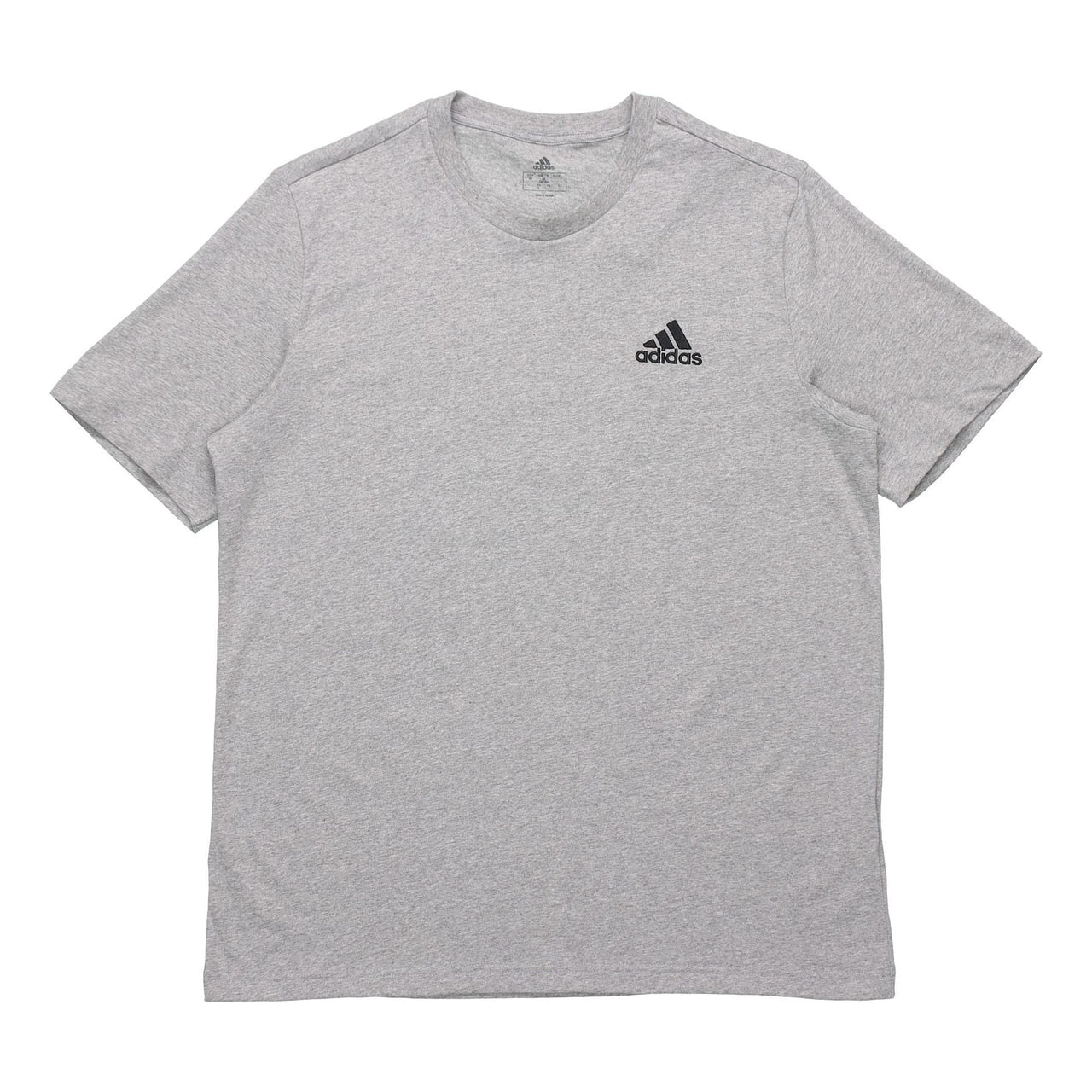 adidas Essentials Embroidered Logo Sports Round Neck Short Sleeve Gray GK9641