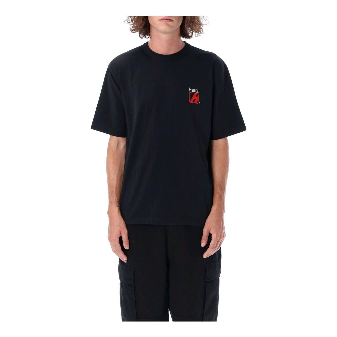 HERON PRESTON FW22 Heron Censored T-shirt 'Black Multicolor' HMAA032F22JER0101084
