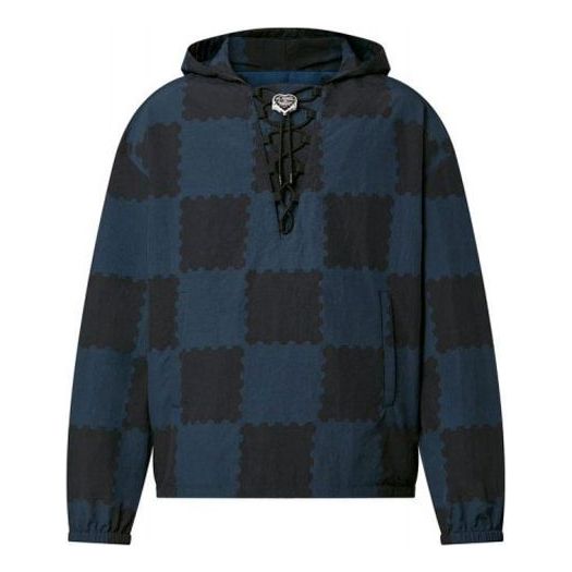 حقيبة كروس أوفر LOUIS VUITTON x NIGO2 للرجال LV2 SS22 Grid Drawstring Navy Blue 1A9GVM