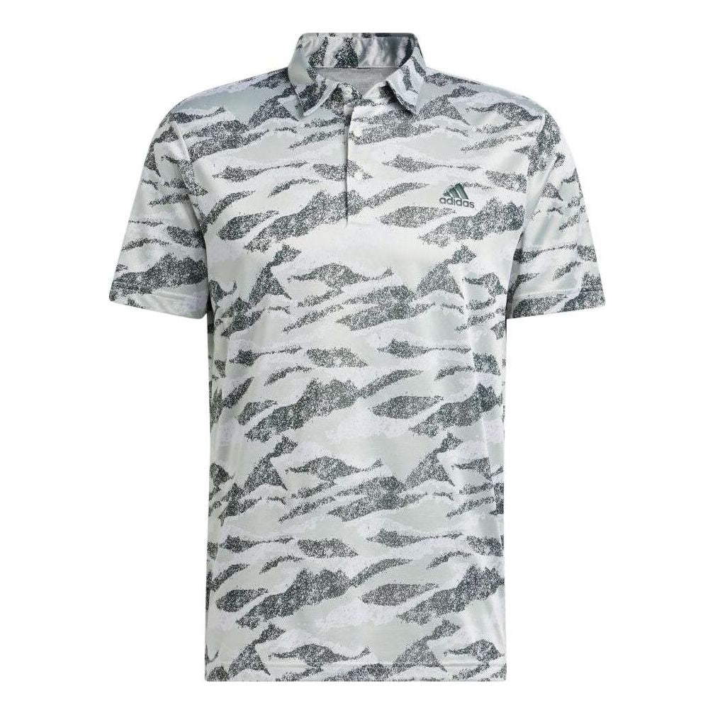 adidas Full Print Pattern Jacquard Short Sleeve Shirt Men's White HF6500