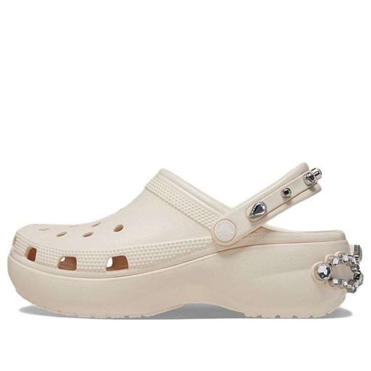(WMNS) Crocs Classic Platform Tiara Clogs 'Beige' 209685-0WW