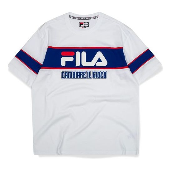 FILA FUSION Alphabet Printing Round Neck Sports Short Sleeve White T11M032113F-WT
