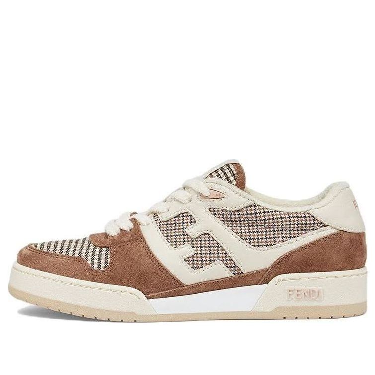 (WMNS) حذاء FENDI Match Low Top "Cream Brown Houndstooth" 8E8252AKXXF1IE4