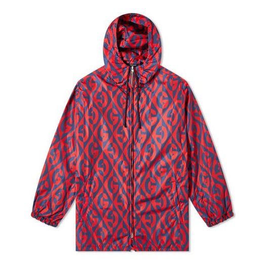 Gucci GG Diamond Logo Nylon Windproof Jacket For Men Red 601712-ZADBF-4530