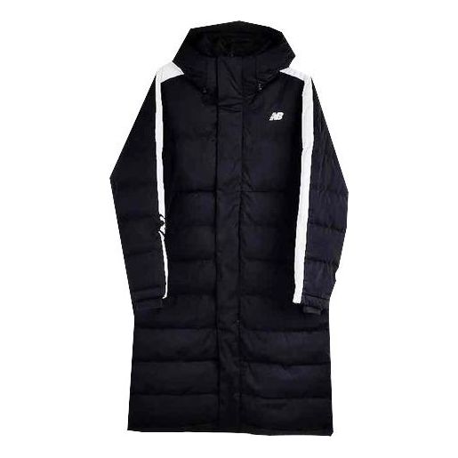 New Balance Casual Long Down Parka Asia Sizing 'Black White' NP846051-BK