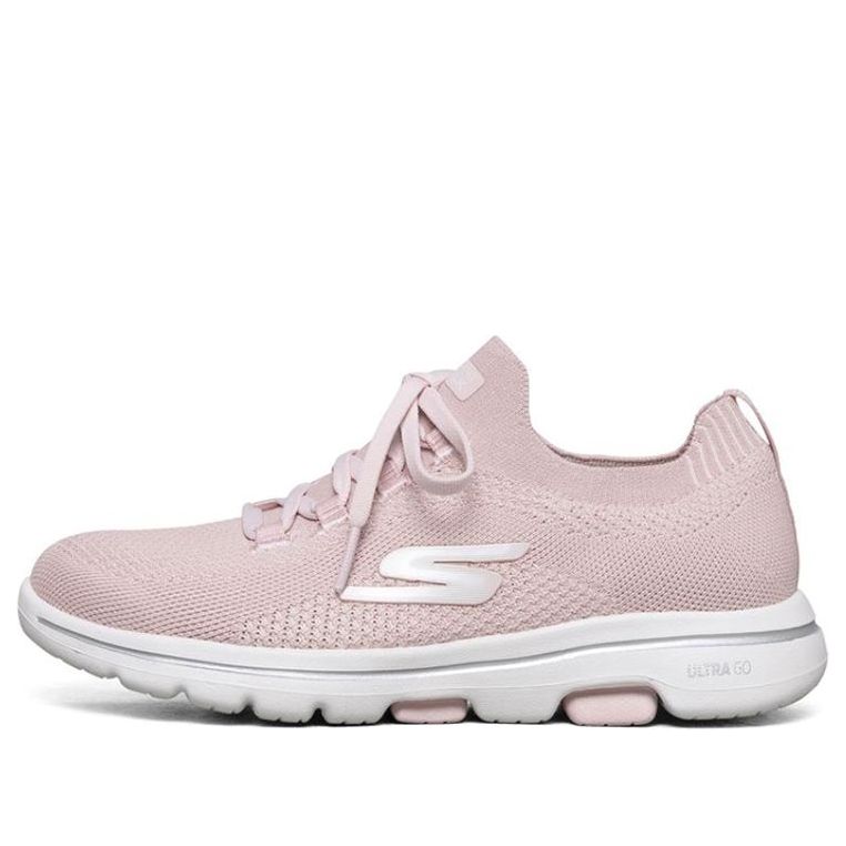 (WMNS) Skechers Go Walk 5 Sports Shoes Pink/White 124010-PNK