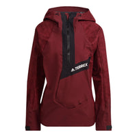 (WMNS) adidas Terrex Techrock RAIN.RDY Waterproof Jacket 'Burgundy Black' HE2295