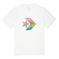Men's Converse Contrasting Colors Casual Sports Printing Short Sleeve White 10021515-A01