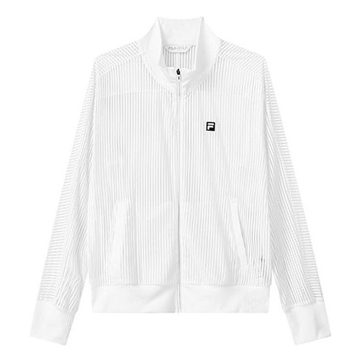 (WMNS) FILA Knit Sports Golf Long Sleeves Jacket 'White' A11W135502F-WT