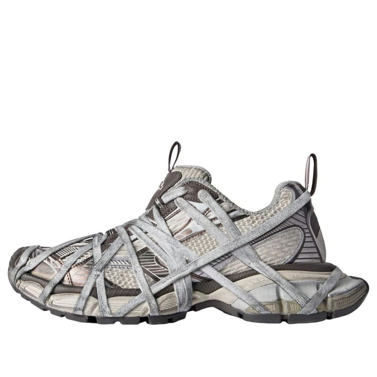 Balenciaga 3XL Extreme Lace Sneakers 'Brown Grey Beige Mesh and Polyurethane' 778698W3XLL2097