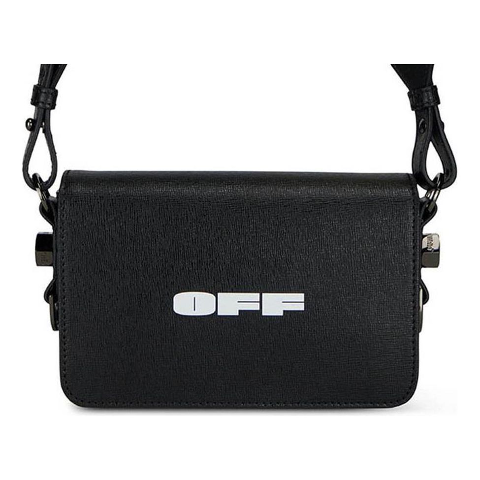 (WMNS) Off-White Logo Mini Flap Bag 'Black/White' OWNA038R21LEA0031001