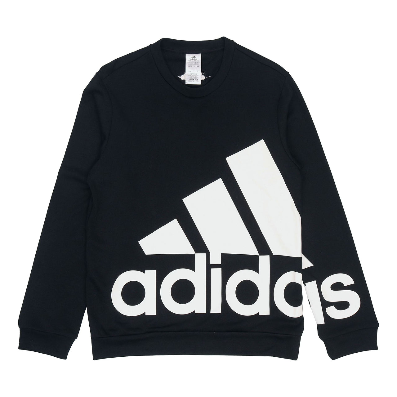 Men's adidas SS22 Contrasting Colors Large Logo Printing Round Neck Black HE4390