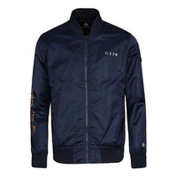 Converse Casual Sports Stand Collar Baseball Jacket 'Navy' 10007769-A02