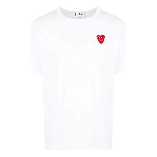 COMME des GARCONS PLAY Basic T-Shirt Red Family Heart 'White' AZ-T288-051