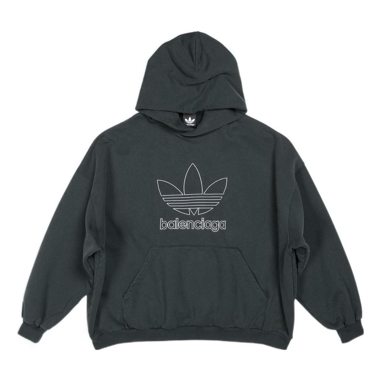Balenciaga x adidas Logo Oversized Hoodie 'Green White' 712396TNVA93775