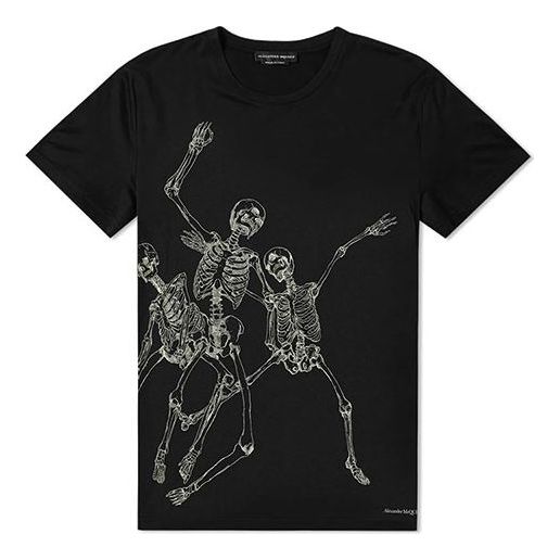Alexander McQueen Cotton Skeleton Print Men's Black 550478-QMZ62-0901