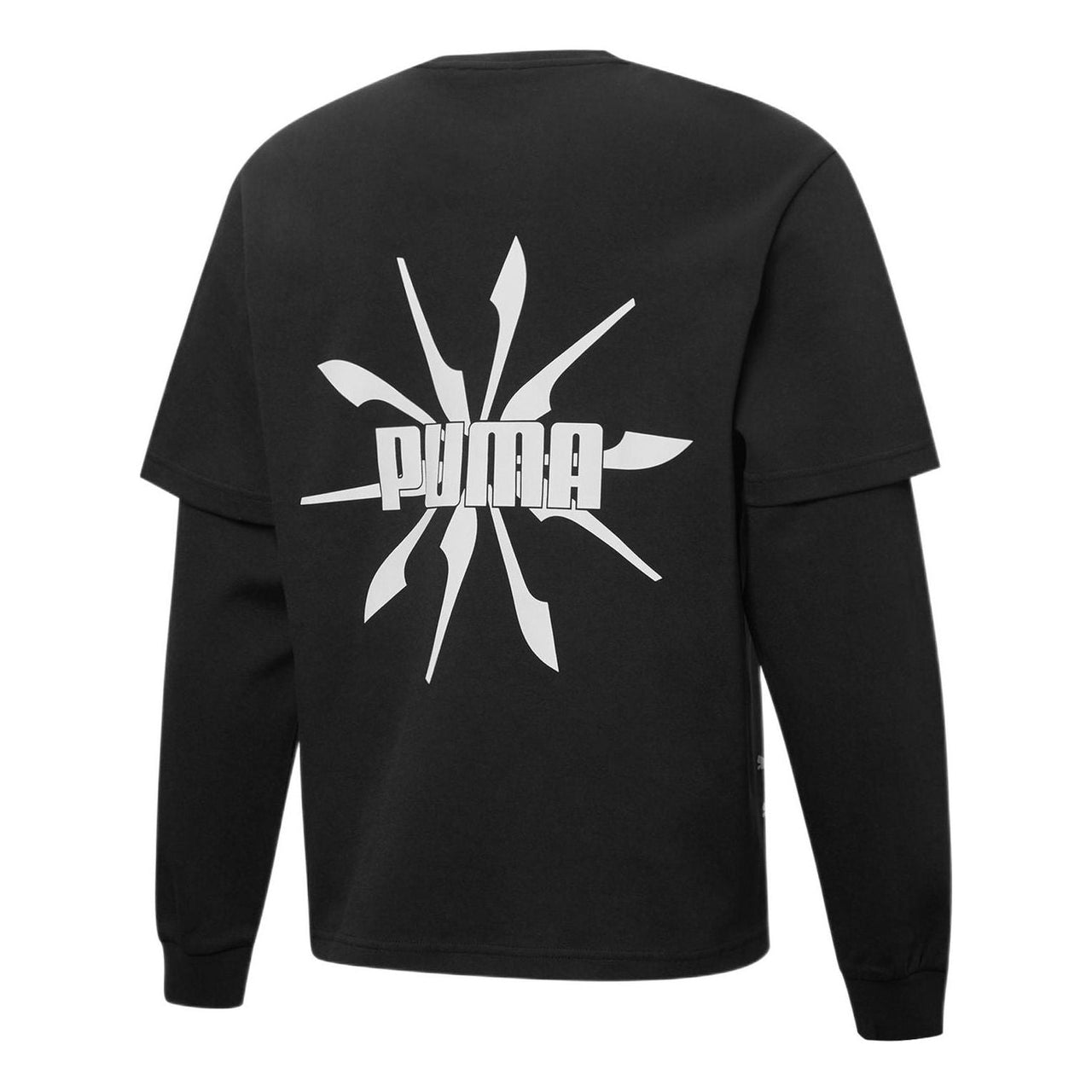 PUMA Logo Pattern Printing Loose Couple Style Sweater 'Black' 537017-01