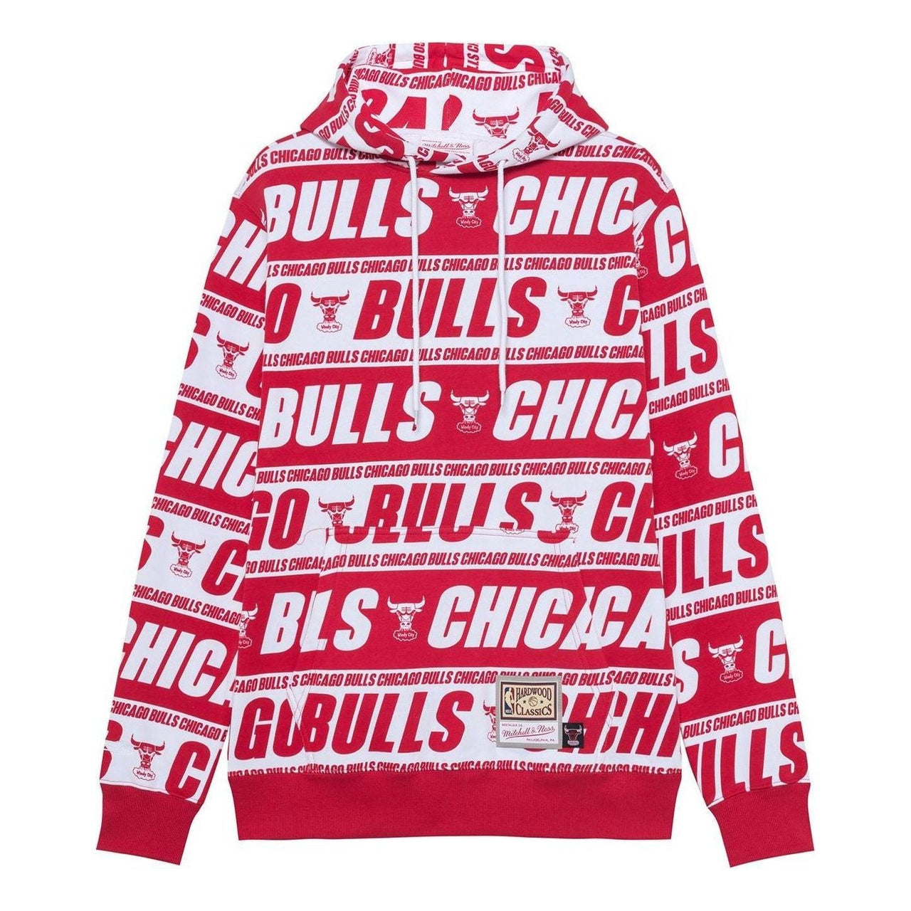 Mitchell & Ness x NBA Chicago Bulls All Over Print Hoodie 'Red White' FPHD4779-CBUYYPPPRED1