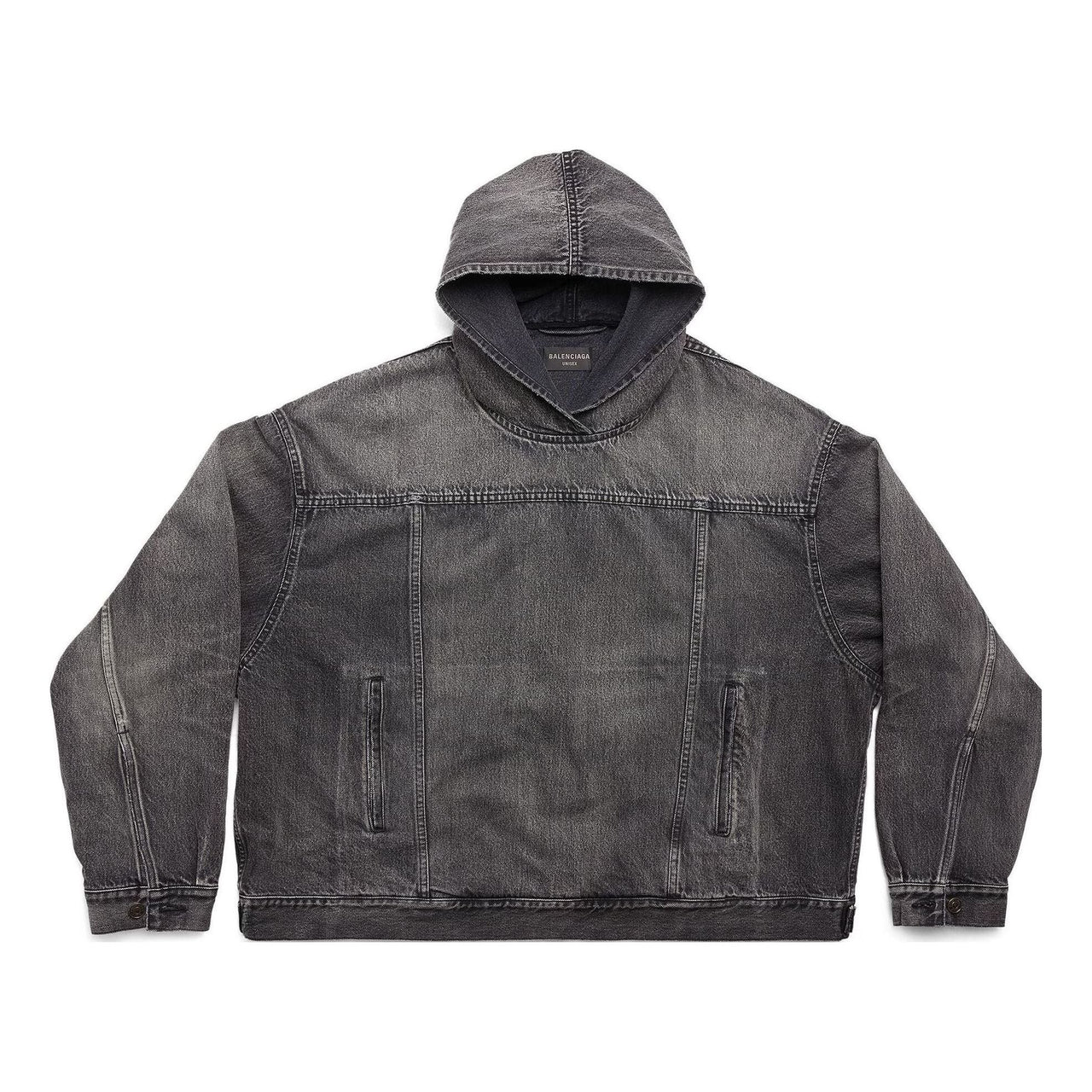 Balenciaga Pull-Over Jacket 'Black Japanese Denim' 719313TBP473340