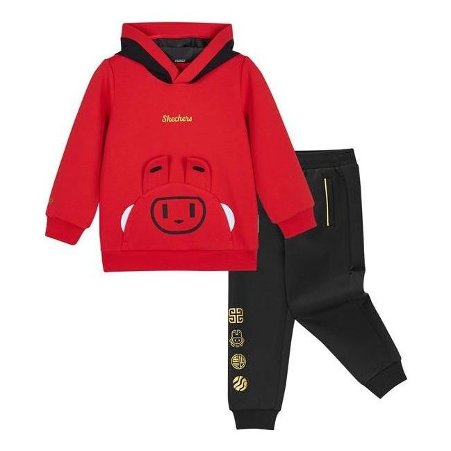 (GS) Skechers CNY Series Sport Suit 'Red Black' L123B013