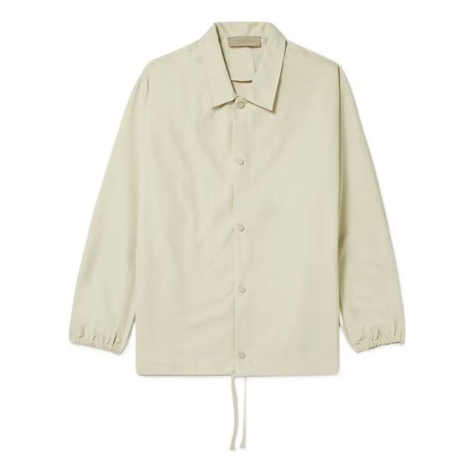 Fear of God Essentials FW22 Logo-Flocked Cotton-Blend Coach Jacket 'Wheat' FOG-FW22-299