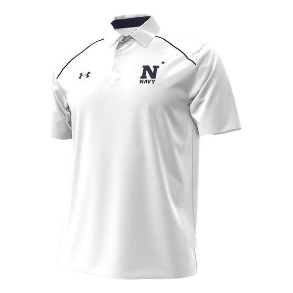 Under Armour United States Naval Academy Logo Polo Shirts 'White' 5120661-101