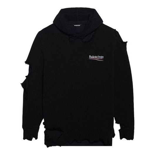Balenciaga Political Campaign Destroyed Hoodie 'Black' 662718T32121069