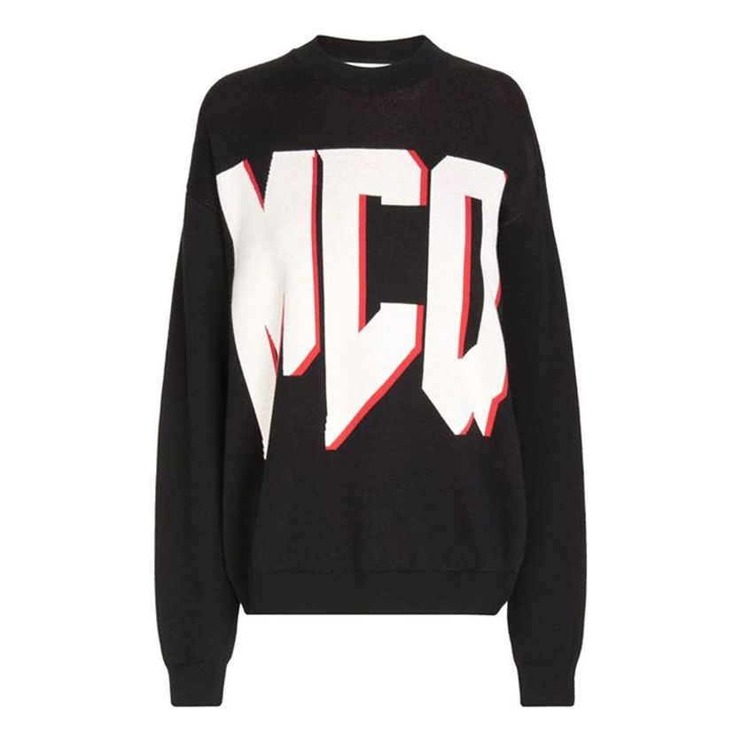 (WMNS) Alexander McQueen Alphabet Printing Hoodie 'Black' 540074-RMK23-1000