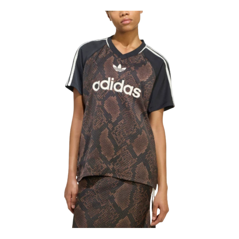 (WMNS) adidas Snake Print Satin Jersey Asia Sizing 'Earth Strata Aurora Coffee' KX1898