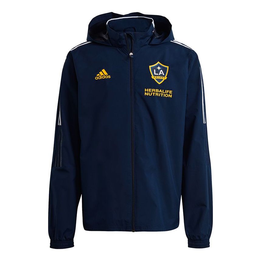 adidas Lag Aw Jkt Football Hooded Jacket For Men Navy GK9766