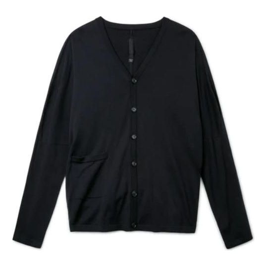 Men's Nike ESC Mens Cardigan V Neck Solid Color Single Breasted Knitwear Black CZ3919-414