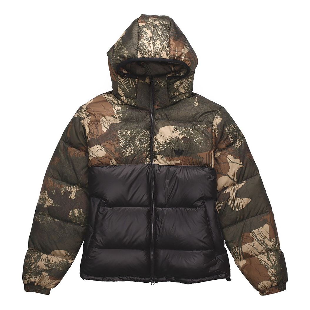 معطف adidas originals Down Regen Camo للرجال بلون مموه/أسود GH1486