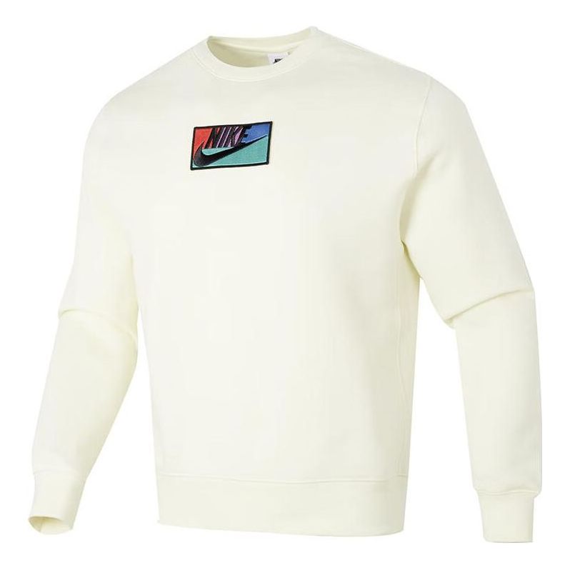 Nike Sportswear Club Fleece Crew Sweatshirt Asia Sizing 'White' FB8436-113
