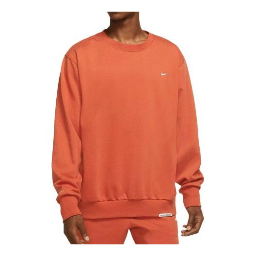 Nike Swoosh Casual Sports Solid Color Round Neck Pullover Orange CK6358-673