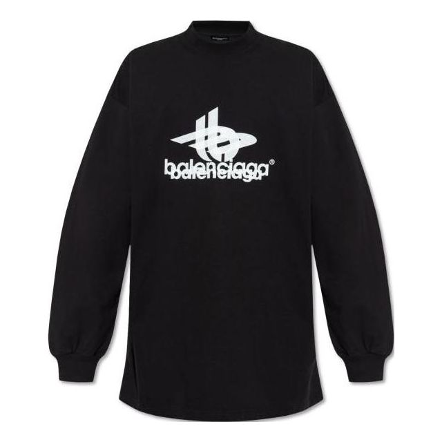 Balenciaga Layered Sports Long Sleeve T-shirt Oversized 'Black White' 739027TPVF21070