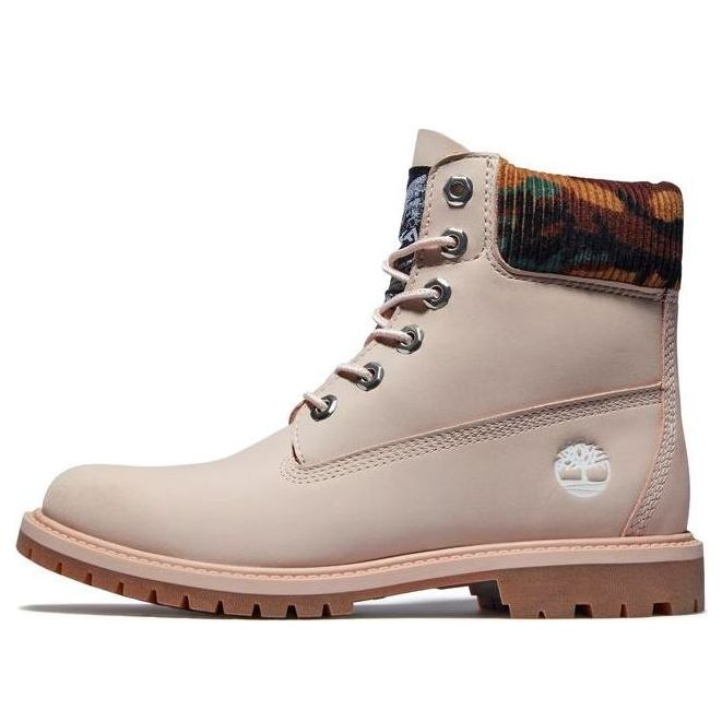 (WMNS) Timberland Heritage 6 Inch Waterproof Boots 'Pale Pink Nubuck with Camo' A2M8P662
