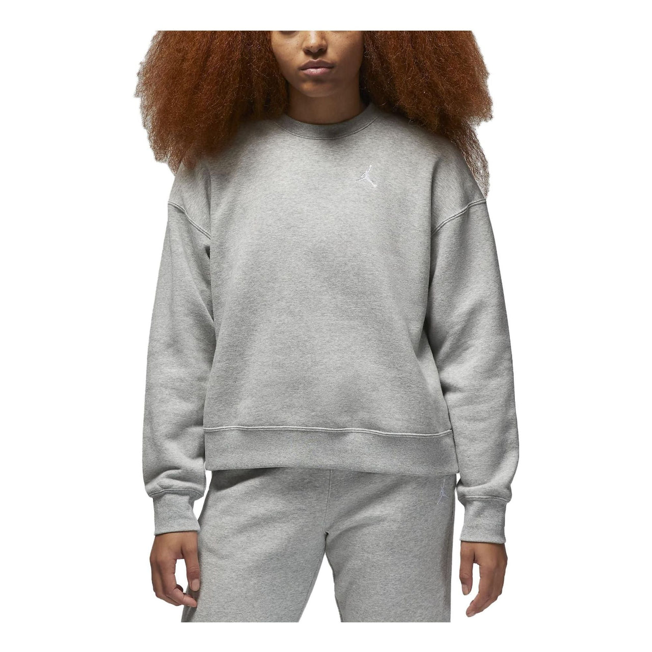 (WMNS) Air Jordan Brooklyn Fleece Crewneck Sweatshirt Asia Sizing 'Dark Grey' FN4492-063