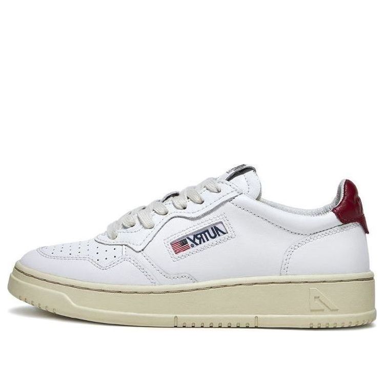 (WMNS) Autry Medalist Leather Low 'White Bordeaux' AULW-LL43
