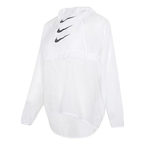(WMNS) سترة Nike AS W NK Run DVN PO PCKBL JKT باللون الأبيض DA1277-100