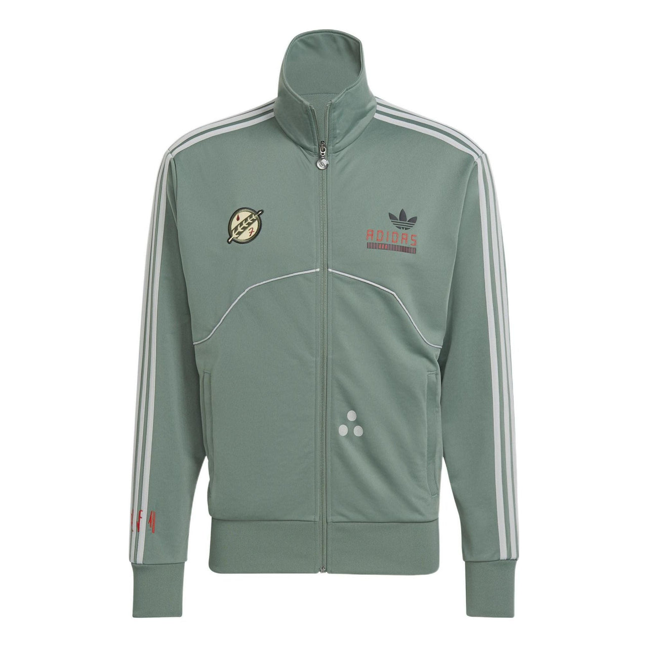 Men's adidas originals x Star War Crossover Boba Fett Fb Tt Starwars Embroidered Side Stripe Sports Jacket Green HI6001