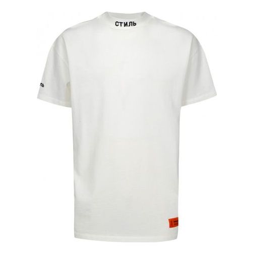 HERON PRESTON Collar Printing Short Sleeve Unisex White HMAA012S209130110110