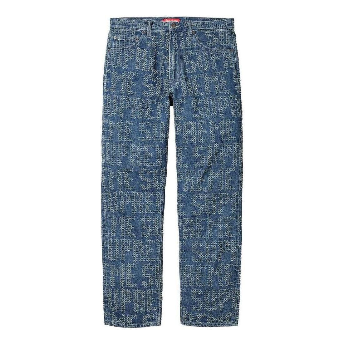 Supreme FW23 Week4 Needle Punch Regular Jean Pants 'Blue' SUP-FW23-079