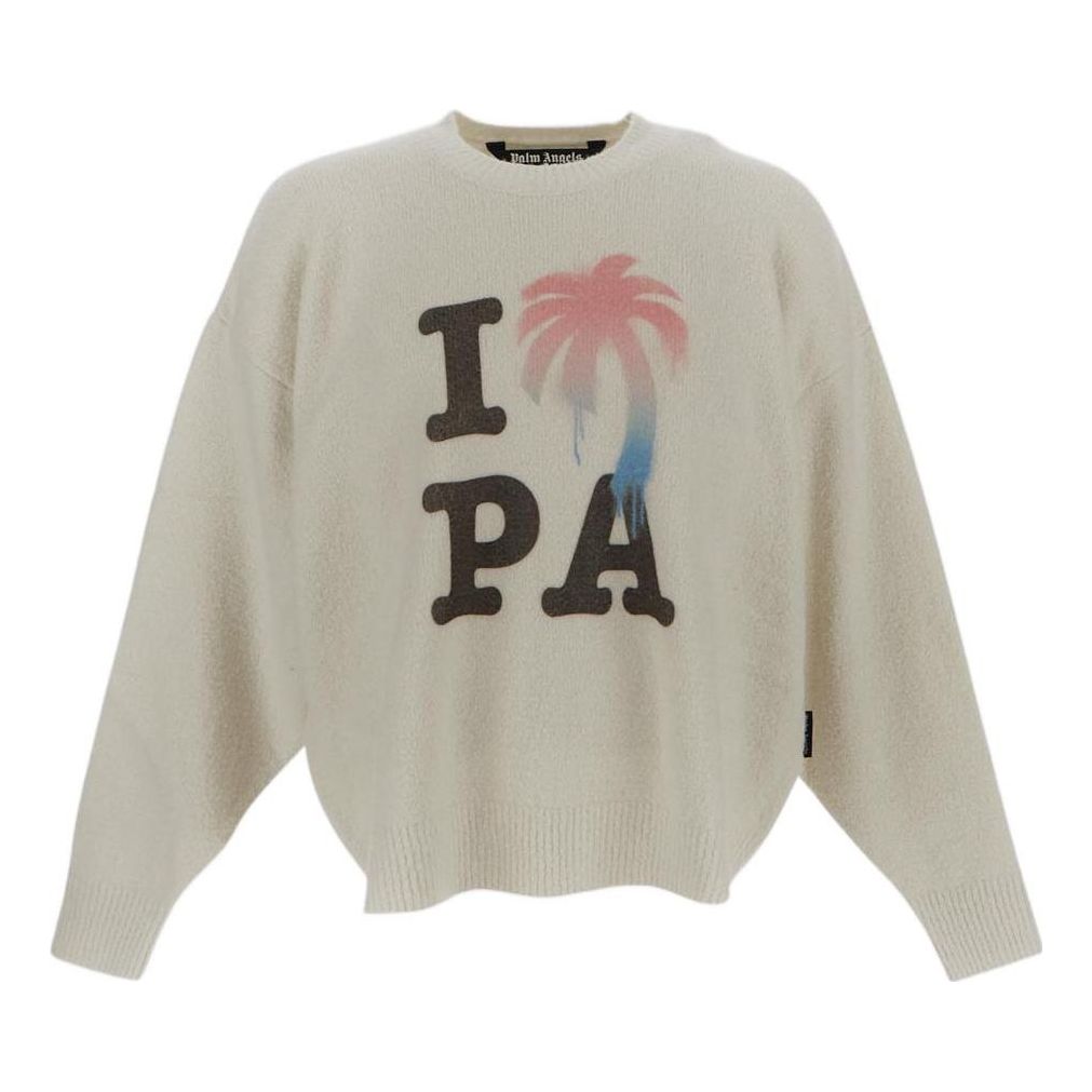 Palm Angels SS23 I Love PA Sweater 'Beige Black Pink' PMHE007S23KNI0080384