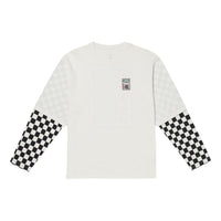 Vans Spaced Out Logo Checker Pearl Long Sleeve T-Shirt 'White Black' VN000GNWFS8