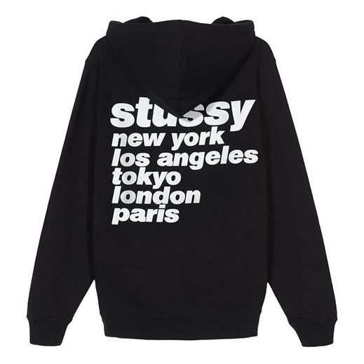 Stussy Italic Hood Fleece Lined Unisex 'Black Green' SUSSW1924493D-GRX