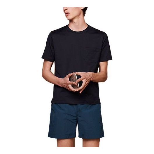 Men's HERMES FW21 Solid Color Casual Black T-Shirt H047895HA01