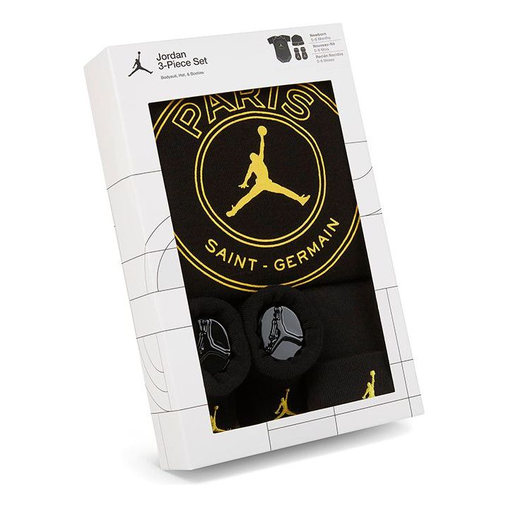 (TD) Air Jordan Paris Saint-Germain Bodysuit Box Set Baby 'Black' FJ6323-891