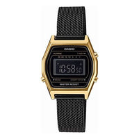 CASIO Quartz Waterproof Analog Unisex Mens BlackGold Digital LA690WEMB-1BEF