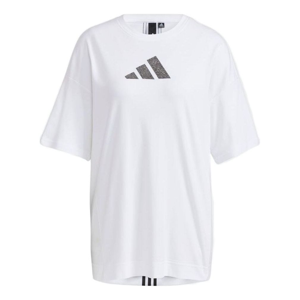 (WMNS) adidas x Swarovski Crossover Casual Sports Breathable Solid Color Short Sleeve White T-Shirt H55253