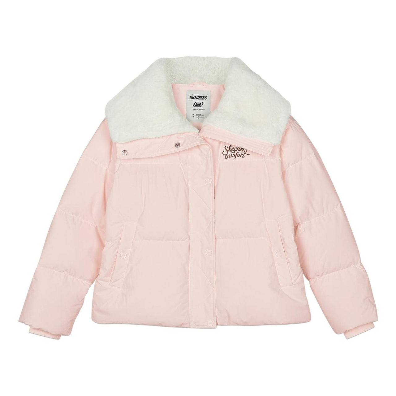 (WMNS) Skechers FASHION Letter Printed Down Jacket 'Pink White' L423W124-01NK